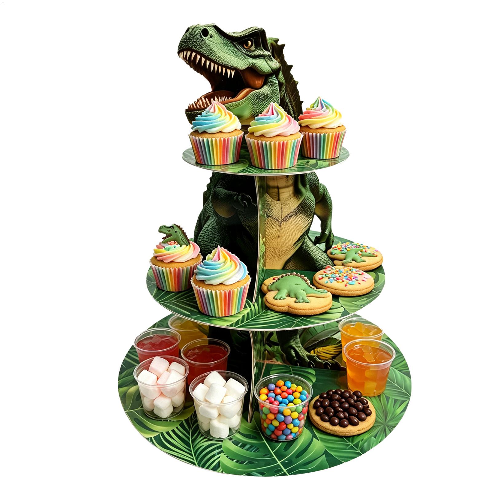 Cupcake Stand Tier - Cupcake Stand 3 Laags Dinosaurusvormige Displayhouder