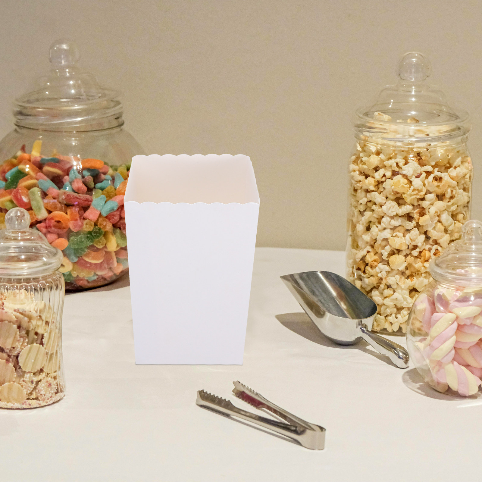 Event Party Box - 50 stuks wegwerp popcorn dozen zwart-wit