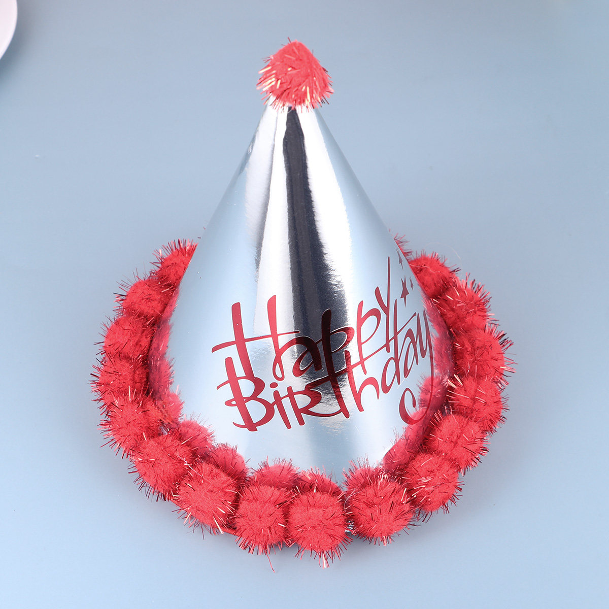 Party Hat Cone - 5 stuks laserpapier verjaardagshoedjes pompon kegelvormige