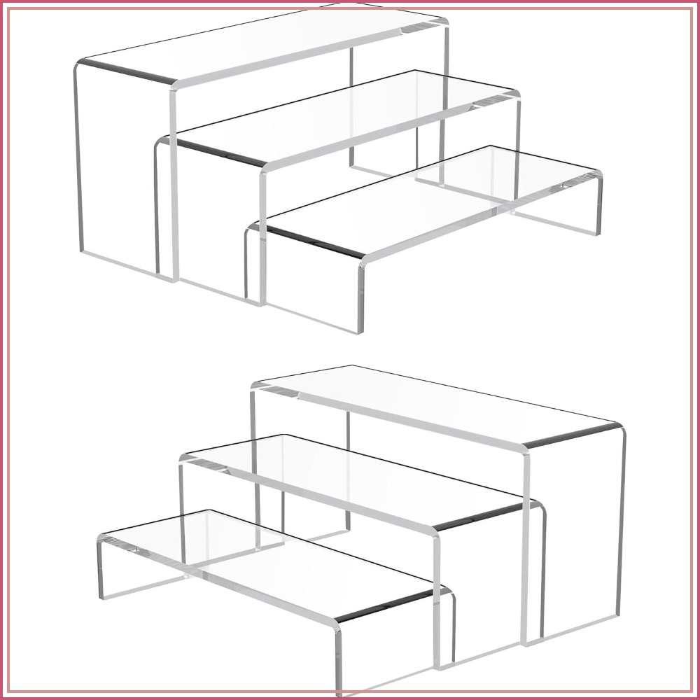Cupcake Stand Tier - 6-delige set transparante cupcake-displaystandaards, 3-laags rechthoekige