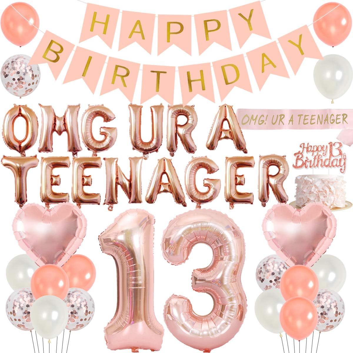 Party Banner Gold - 13e verjaardagsfeestje decoraties voor meisjes met