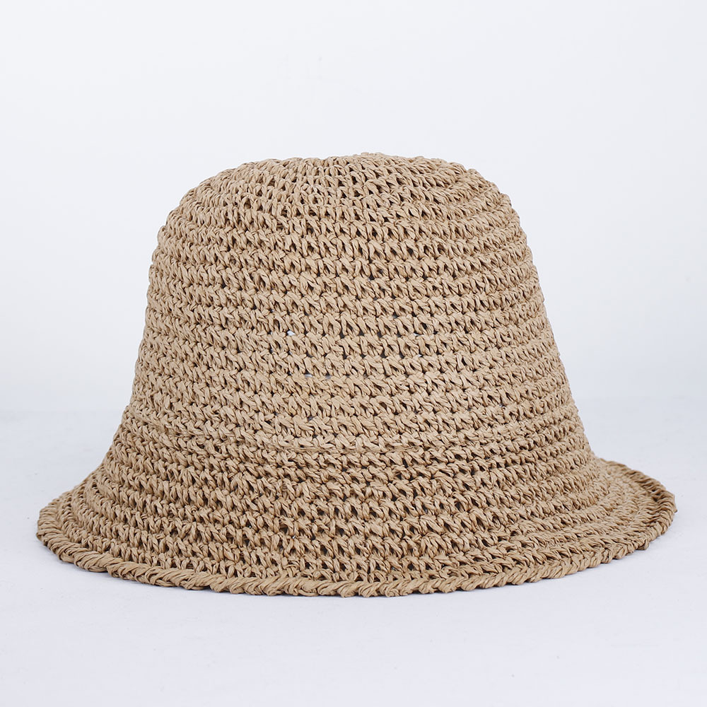 Paper Straw Color - Womens Stro Zonnehoed Geweven Emmer Muts