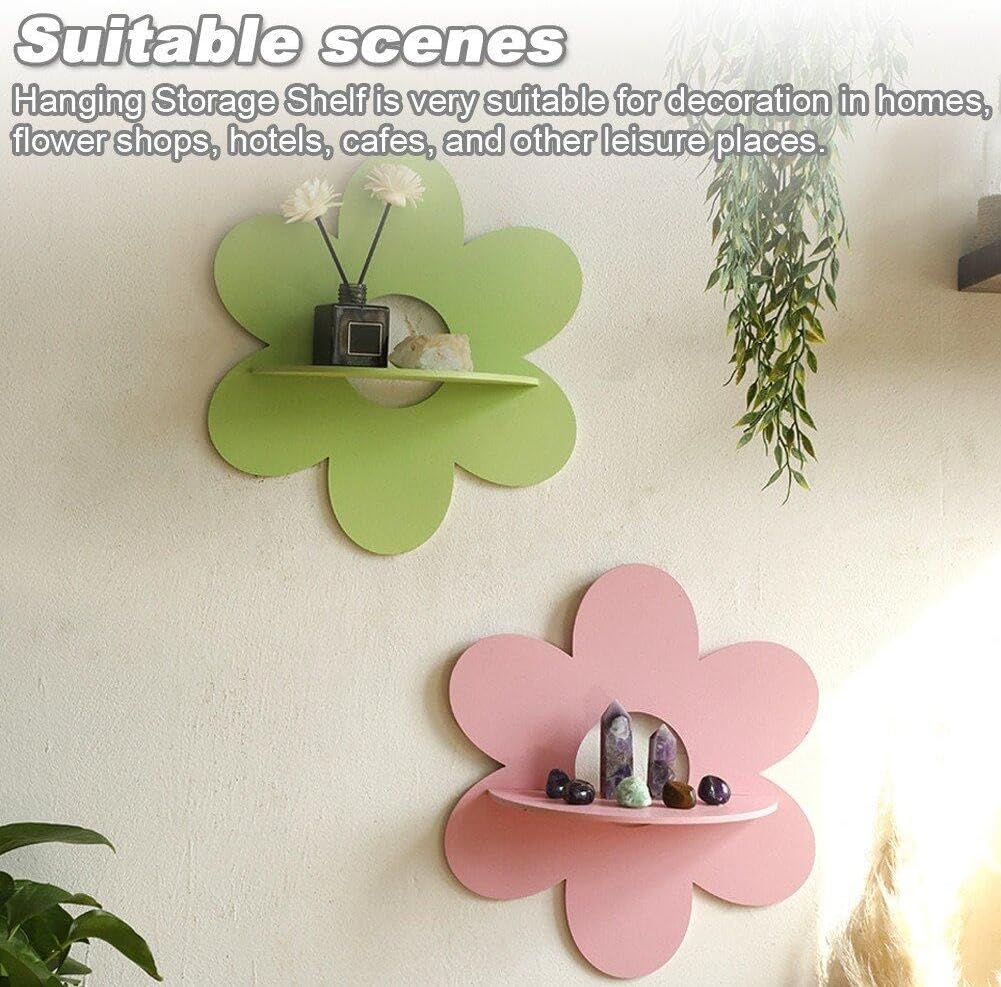 Flower Wall Panel - Bloemvormige wandopbergplank van hout, wanddecoratie, zwevende
