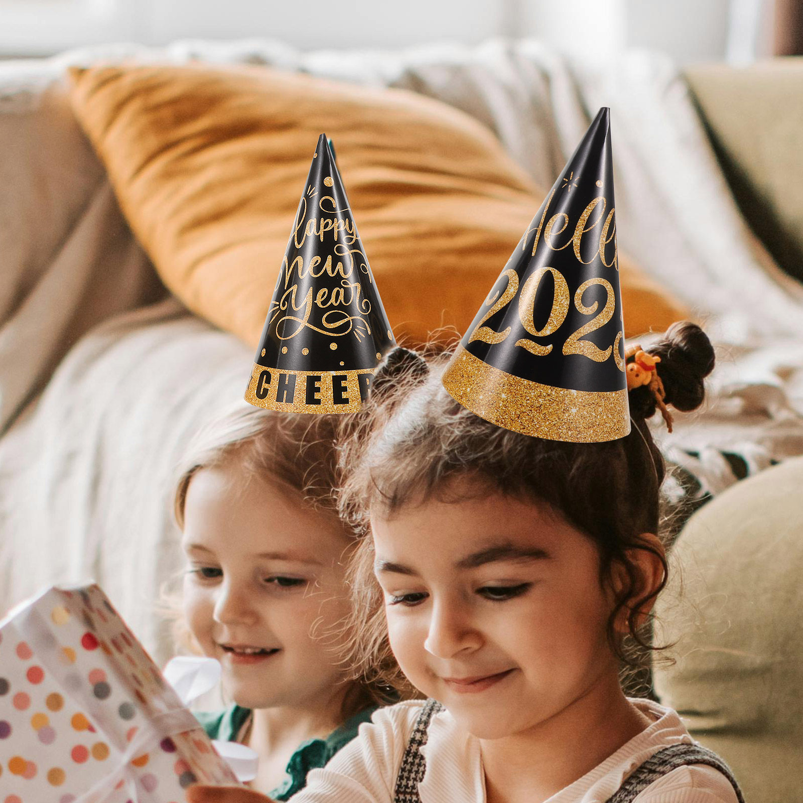 6 stuks zwart-gouden feestmuts - Party Hat Cone recensie en prijs