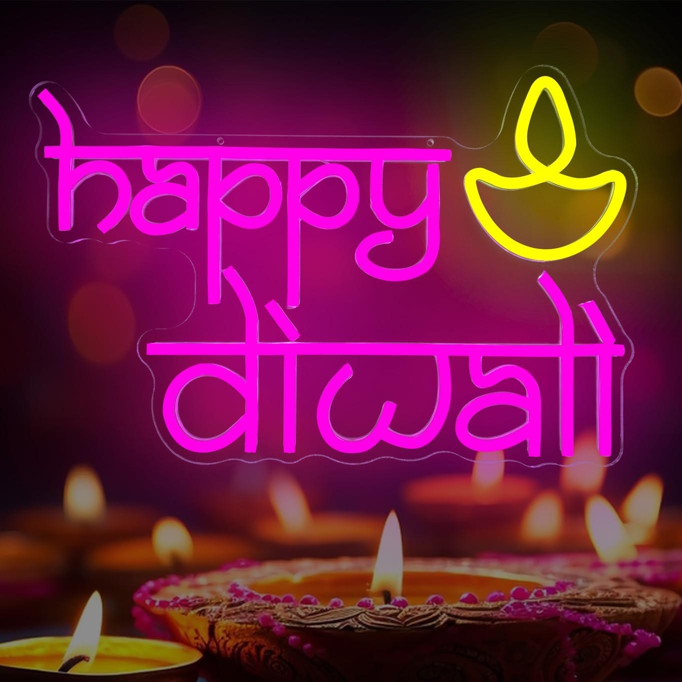Gelukkige Diwali Neonbord USB- - Neon Sign Party recensie en prijs