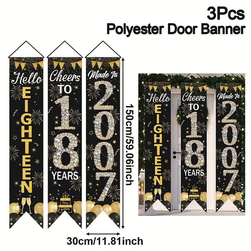 2D 3-delige 18e verjaardag deu - Party Banner Gold recensie en prijs