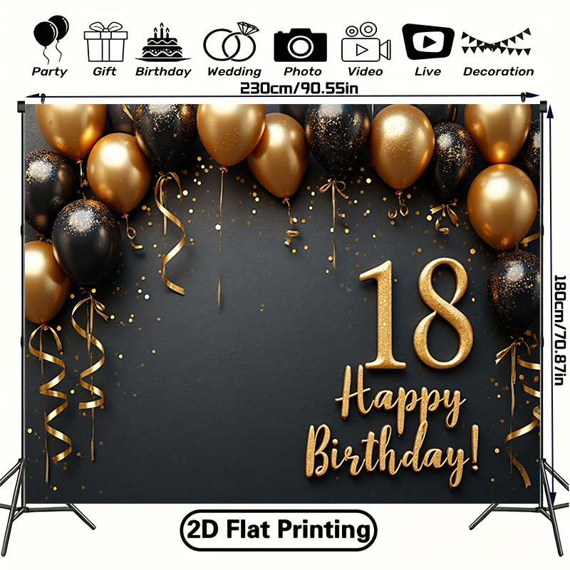 2D 1-delige zwart-gouden ballo - Party Banner Gold recensie en prijs