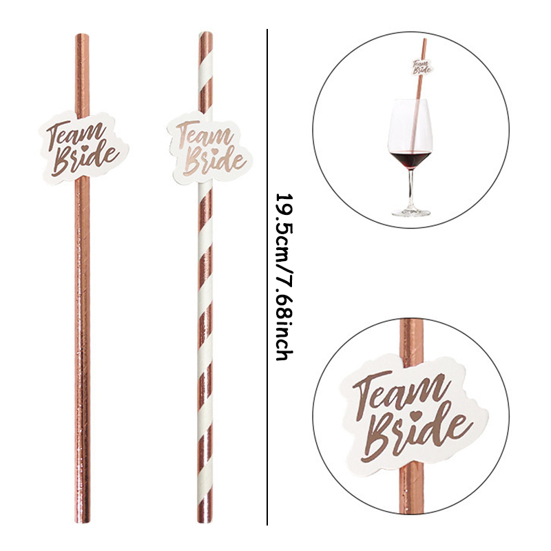10 Stuks Team Bruid Rose Goud  - Paper Straw Color recensie en prijs
