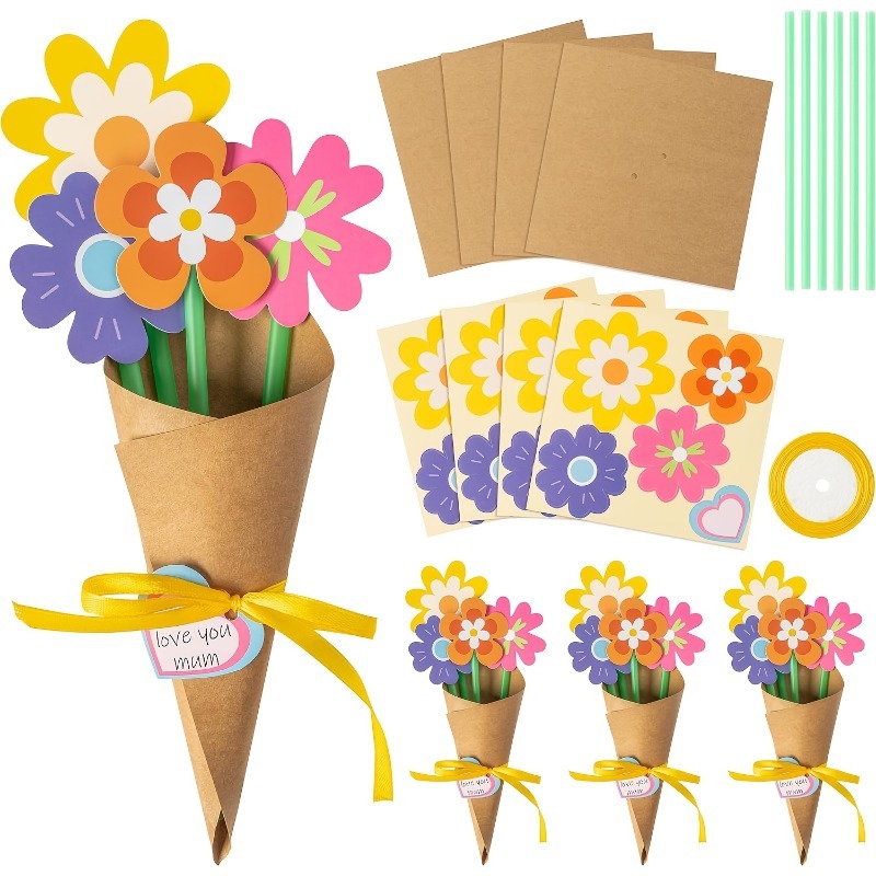 100 stuks DIY bloemenboeket ki - Papercraft Supply Ribbon recensie en prijs