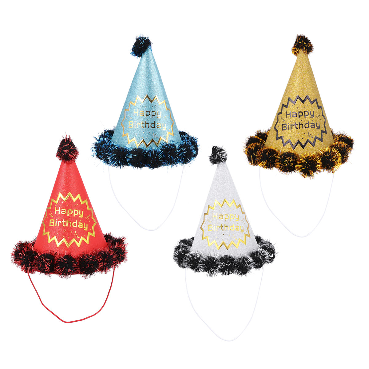 4 stuks glitter verjaardagshoe - Party Hat Cone recensie en prijs