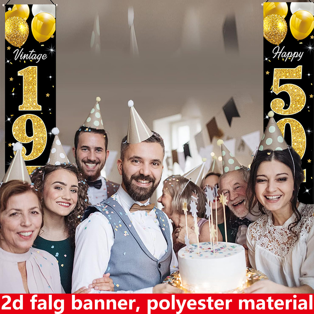 2D platte banner, 2-delige ver - Party Banner Gold recensie en prijs