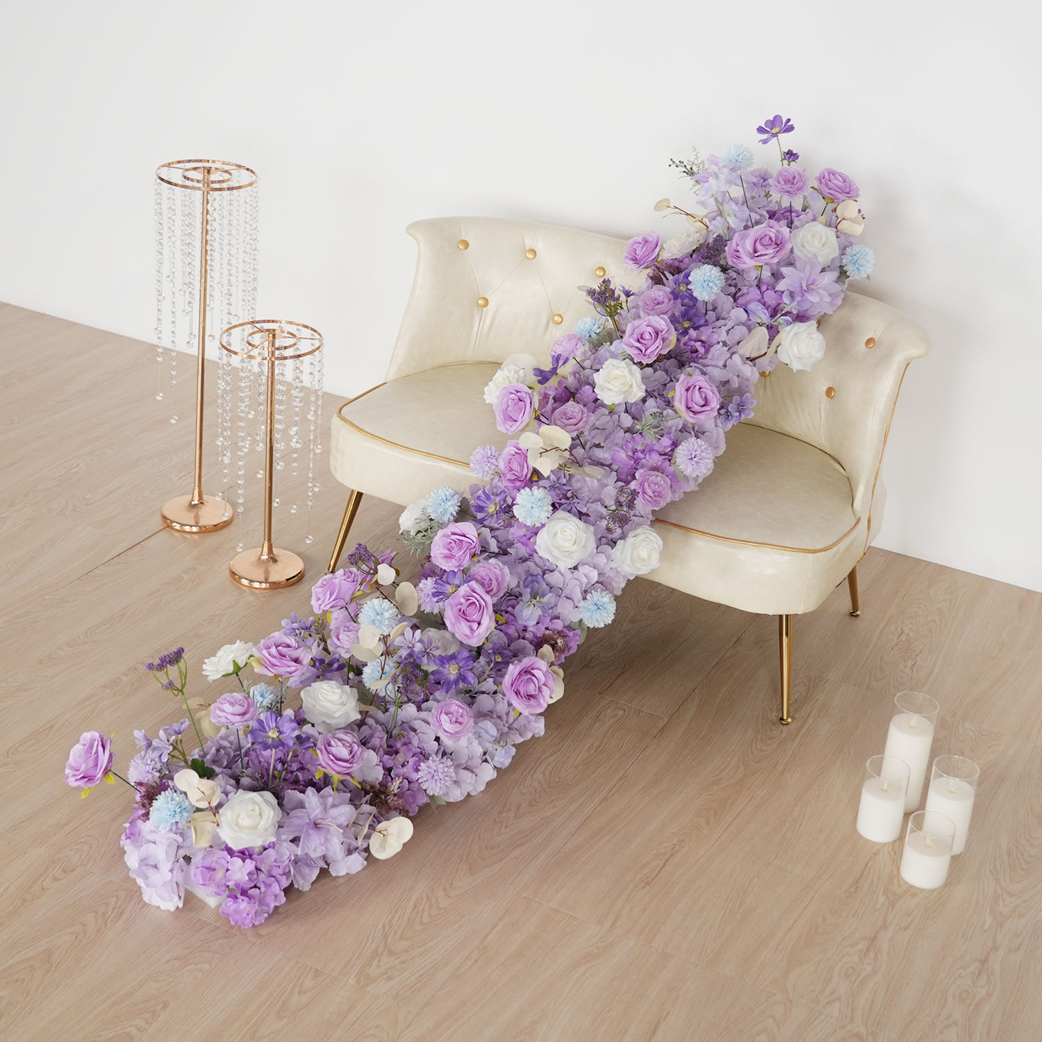 Uflower Paarse Kunstbloemen Br - Flower Wall Panel recensie en prijs