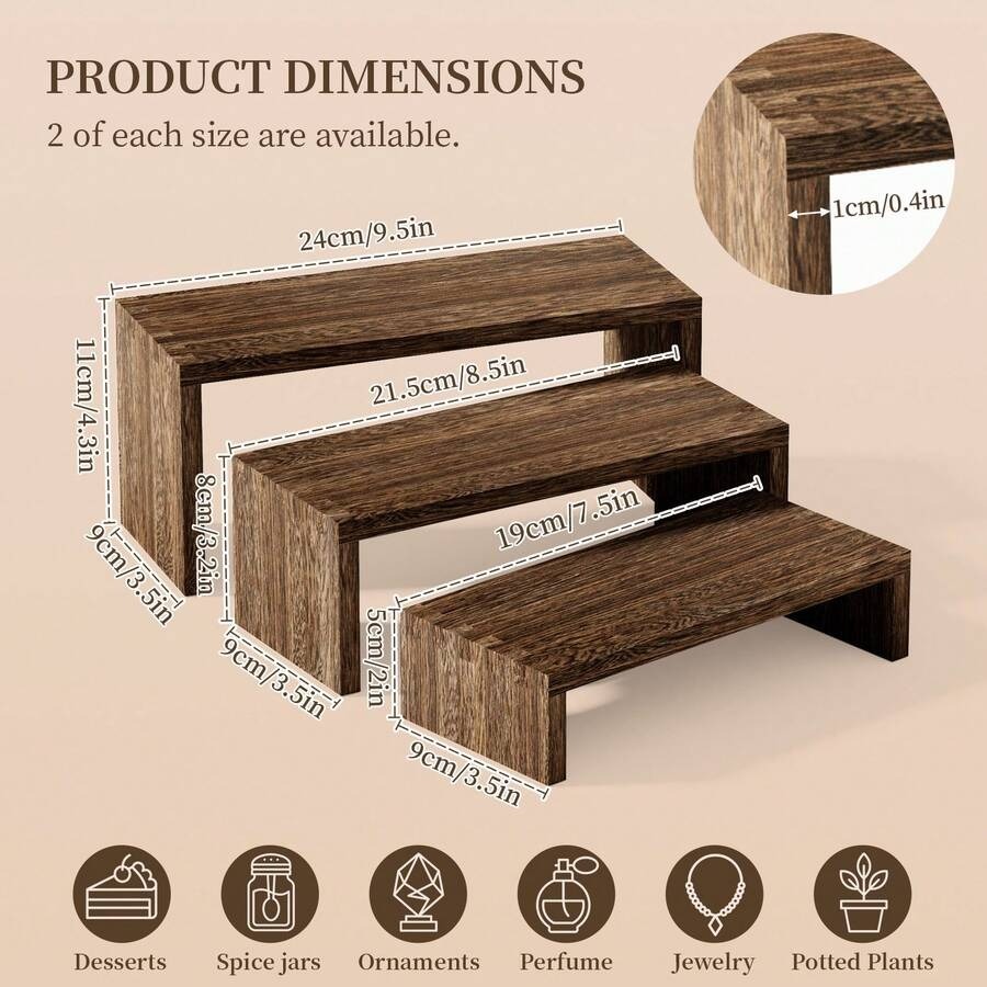 6-delige houten displaystandaa - Cupcake Stand Tier recensie en prijs