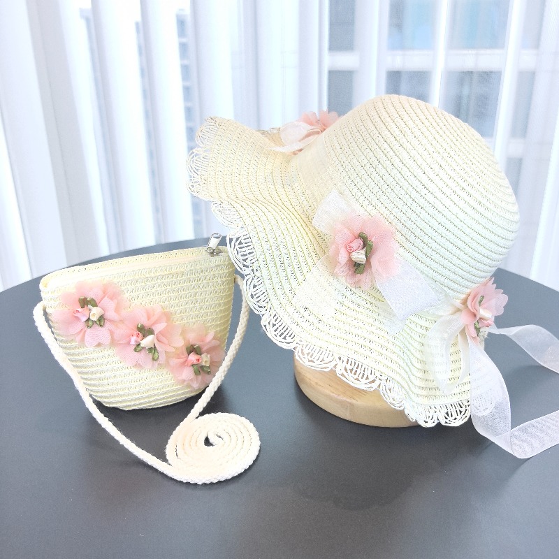 Meisjes 2-delige strohoed effe - Paper Straw Color recensie en prijs