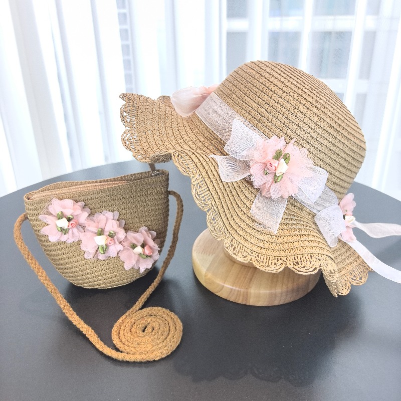 Meisjes 2-delige strohoed effe - Paper Straw Color recensie en prijs